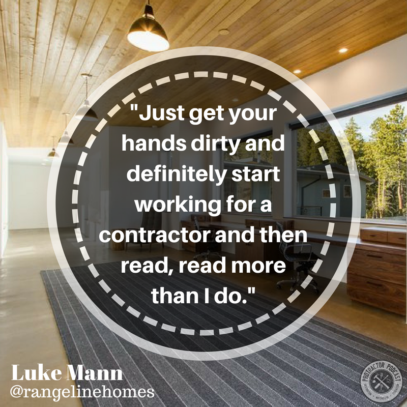 MartinDale2u's tweet photo. "Just get your hands dirty and definitely start working for a contractor and then read, read more than I do." - Luke Mann https://t.co/9byPkTQruH https://t.co/JAhdFVPCfr