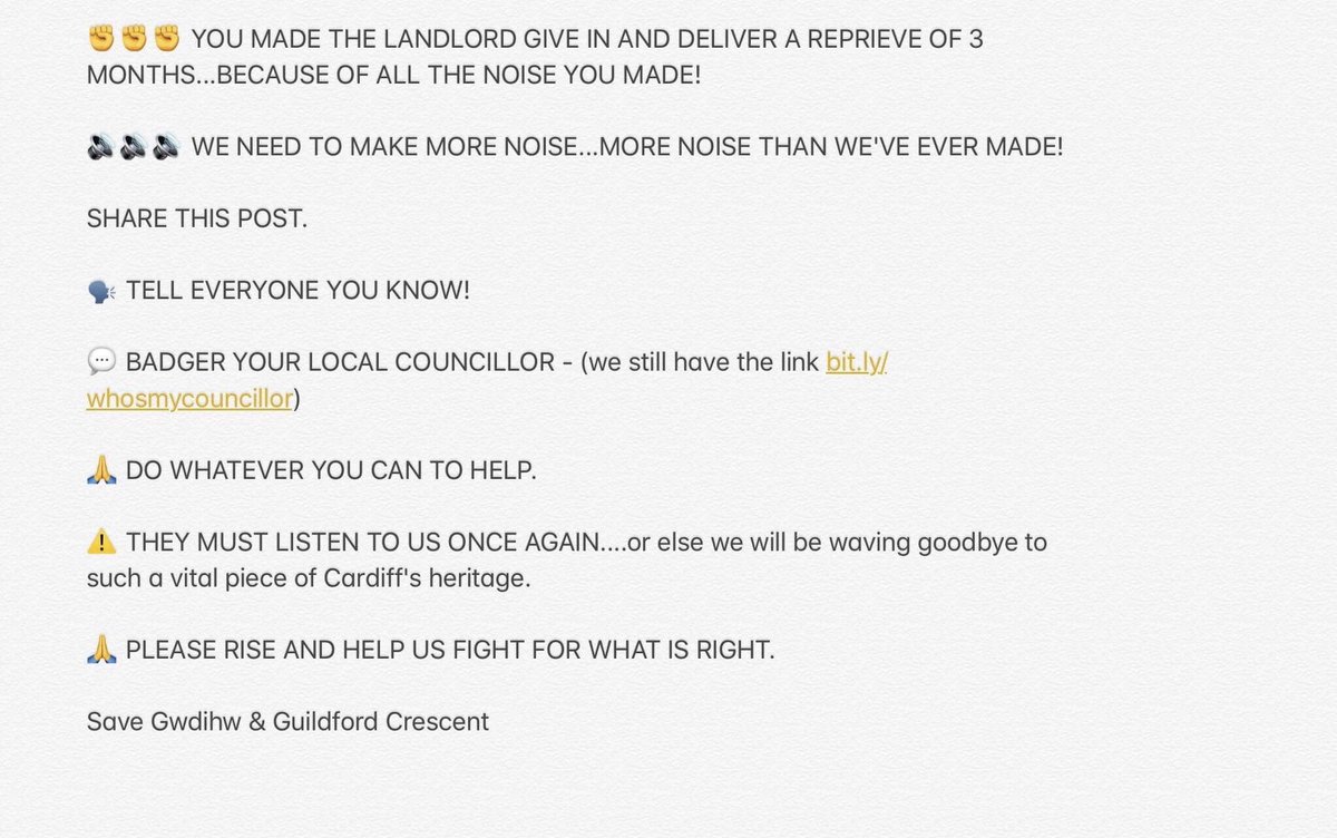 SaveGwdihw's tweet photo. The future seems grim for Guildford Crescent.
Weβre trying so hard to find the truth.
We need your help to put pressure on @cardiffcouncil!
β WE NEED YOU.
β οΈ PLEASE HELP US.
π READ BELOW.
π₯ WE NEED TO MAKE NOISE!
π YOU CAN DO THIS AGAIN!
#SaveGuildfordCrescent https://t.co/GegmysmnWO