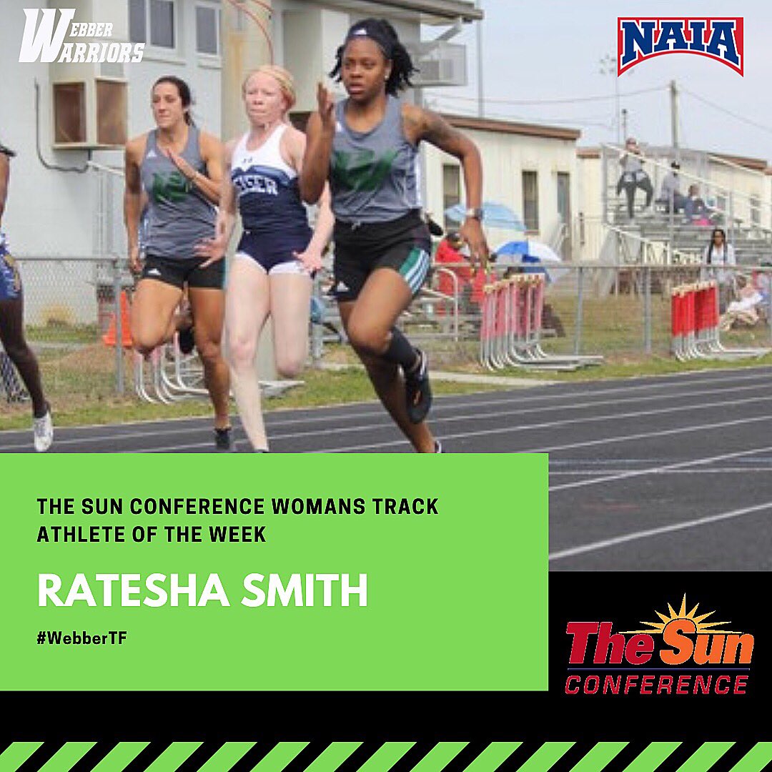 WebberTFXC's tweet photo. Ratesha Smith was named TSC Woman’s Track Athlete of the Week #congrats #webbertf https://t.co/pZoNuxU6KB