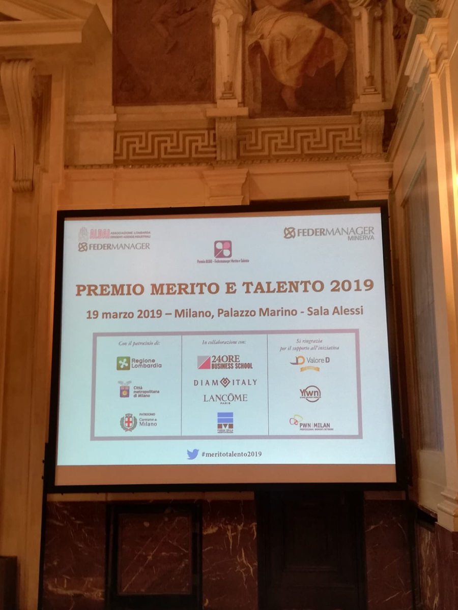 ValoreD's tweet photo. Siamo a #meritotalento2019 Apre i lavori Bruno Villani, Presidente @ALDAI_Mi: “in Europa 1 manager ogni 3 è donna. In Italia 1 su 5, dati eurostat. Eppure più donne conseguono la laurea. Questa disparità costa 88 miliardi all’Italia” https://t.co/tPAy8IGmot