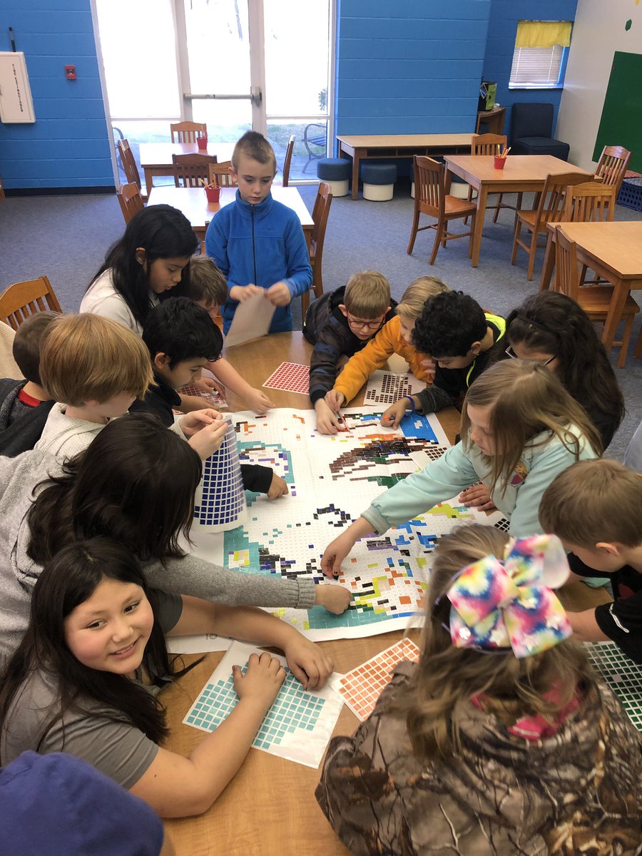 3rd graders Enjoying a <a href="/sticktogether/">Loretta Williams</a> brain break!! They are excited to see the final masterpiece!