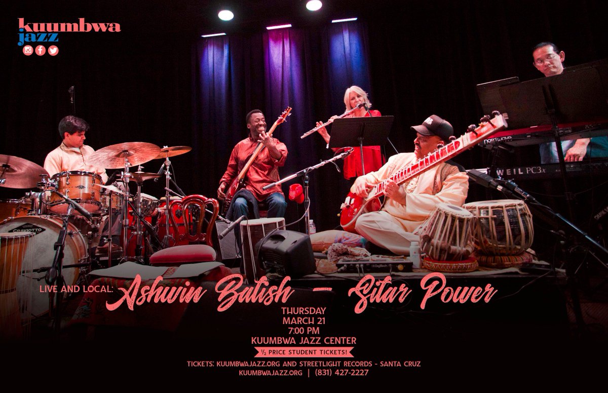 kuumbwajazz's tweet photo. We’re so lucky to have such an amazing community of musicians here in Santa Cruz. Our Live &amp; Local series, celebrating local artistry, continues this Thursday with Ashwin Batish's Sitar Power. 🎟🎟: https://t.co/MfQhBMOQzU #kuumbwajazz #santacruz #ashwinbatish #sitarpower https://t.co/SdiVZbRYrR