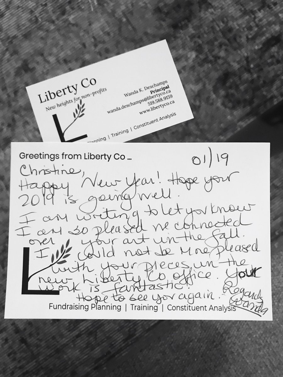 cgoucher's tweet photo. #littlelovenote
⠀⠀
a note of thanks from wandadeschamps@libertyco.ca who has some of my artwork in her new office!
Wanda works with non-profits #supportlocalbusiness https://t.co/vTzfrgDvXL