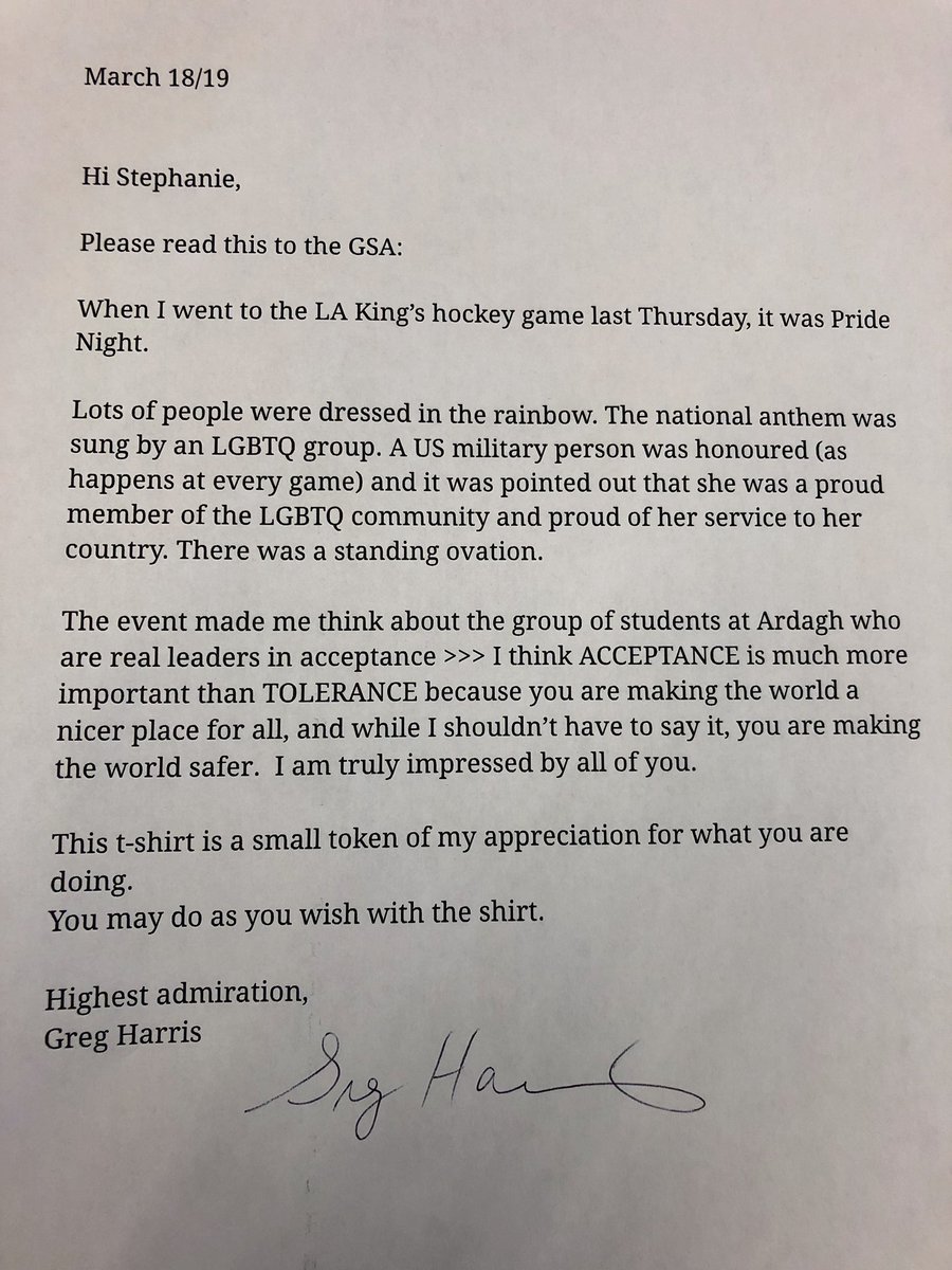 MlleTosh's tweet photo. The GSA is truly Grateful for our Allies ๐ณ๏ธโ๐ Big Thank you to our librarian @librarianguy for the thoughtful gift and message. โThis kind gesture means everything to our club & is another step towards making us feel valued &safe beyond toleranceโ @ArdaghBluffsPS #SCDSBpride https://t.co/YmsiFxpZRI