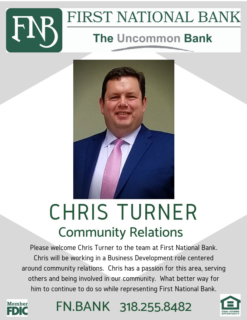 TheUncommonBank's tweet photo. We are so excited about Chris Turner becoming a part of our FNB team! #uncommonbanker https://t.co/AyslaVfjyE