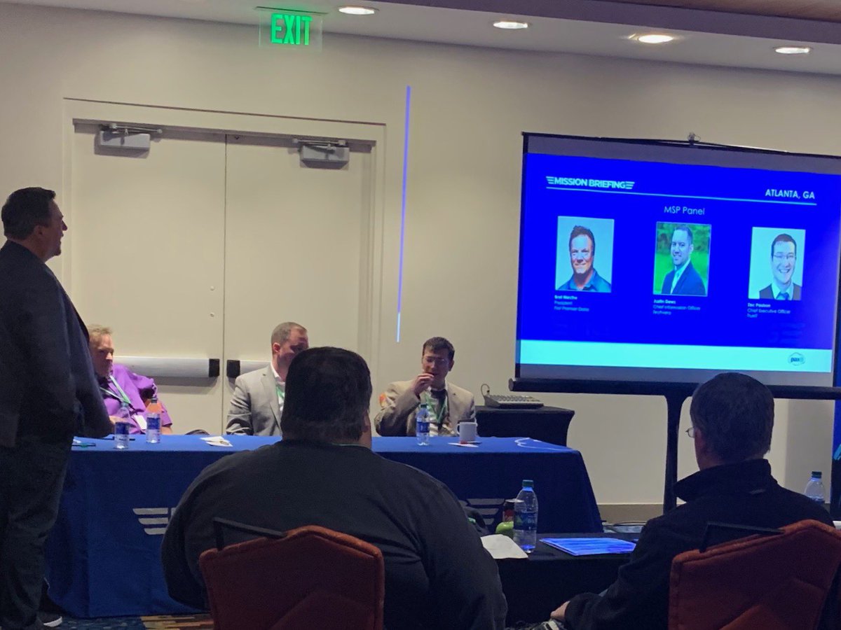 MarcHaskelson's tweet photo. Great panel of MSP experts speaking at the PAX 8 Mission Briefing in Atlanta https://t.co/QAKkTD1rNg