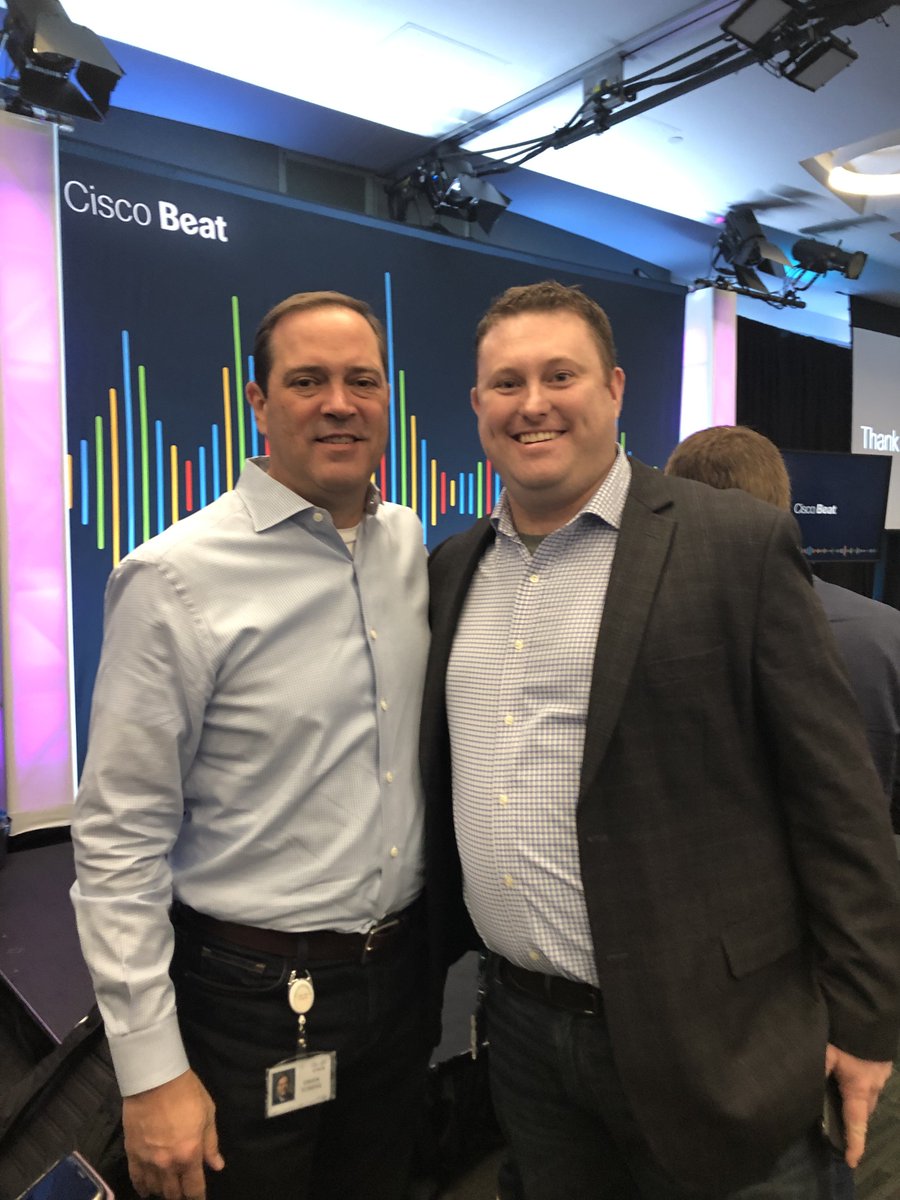 MatthewDBatson's tweet photo. Great to be at the #Cisco beat in person today! - Awesome to get a picture with our CEO and Leader @ChuckRobbins https://t.co/X7ma88UgQJ