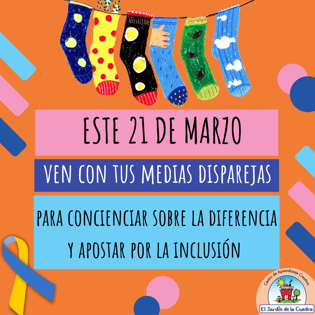 ElJardinDeLaCua's tweet image. Este 21 de Marzo se celebra el Día Mundial del Síndrome de Down💛💙 VEN con tus medias DISPAREJAS para crear conciencia y promover la inclusión, integración, respeto y amor hacia las personas con síndrome de down. Todos a usar medias disparejas llamativas!!
#SindromeDeDown