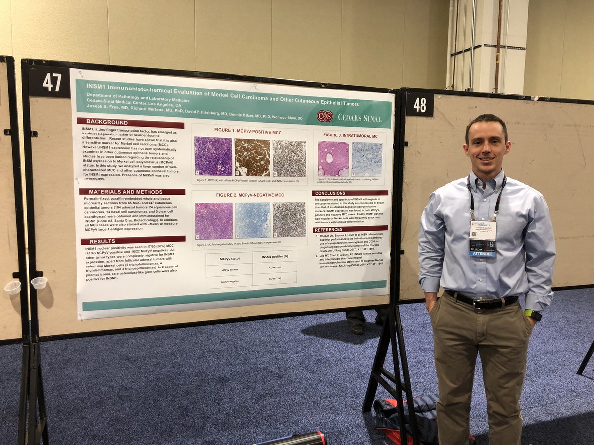 BeverlyPath's tweet photo. Another great poster from @CedarsSinai pathology resident Dr Joe Frye! Poster 49 #USCAP2019 #dermpath #pathology #surgpath https://t.co/l5fE1vH7Ha
