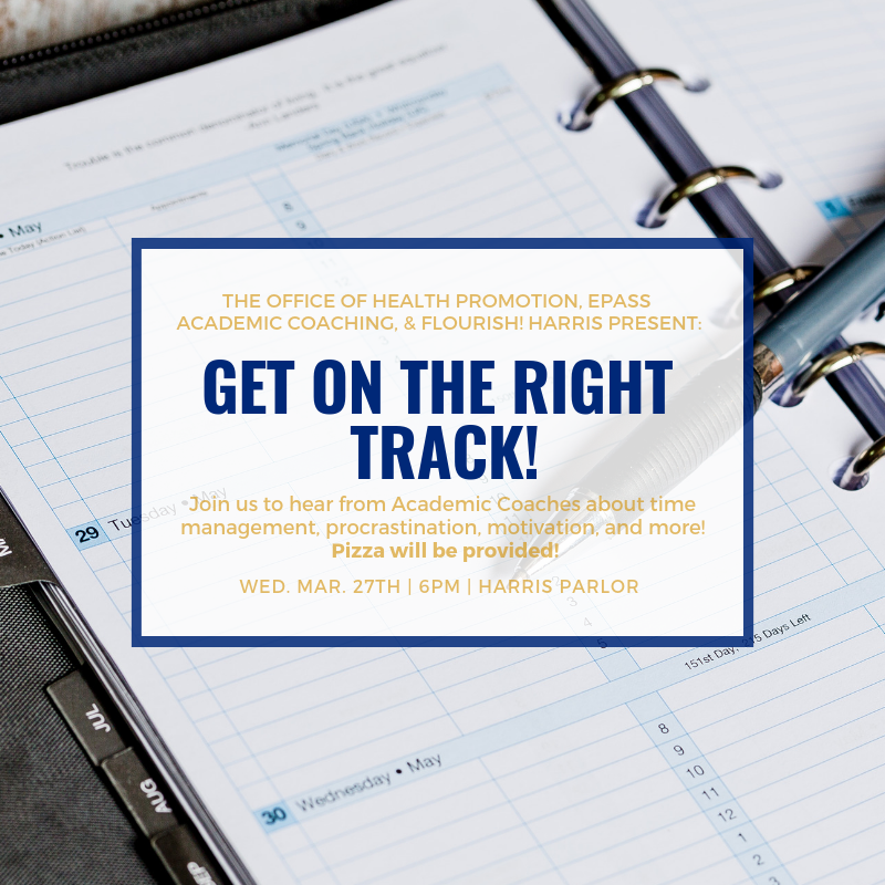 BeWellExcel's tweet image. Set yourself up for success for the rest of the semester and beyond! Join us on March 27th at 6PM to talk with Academic Coaches about getting on the right track! #bewellexcel