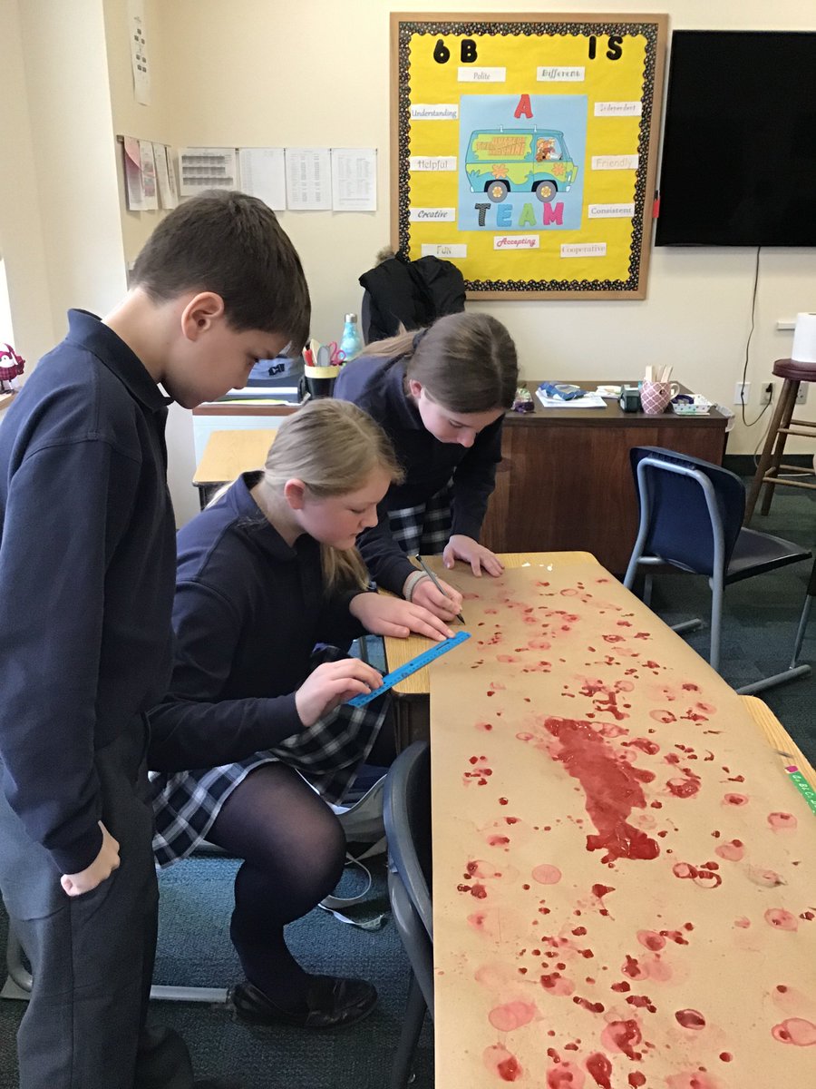 ancillaemath's tweet photo. @AncillaeAssumpt On Pi Day, March 14, 2019, students in sixth grade blew bubbles of different sizes on large pieces of paper.  Then they calculated the circumference of the bubbles they blew using pi. #journeyingtogetheraaa https://t.co/hq3yIjXQ13