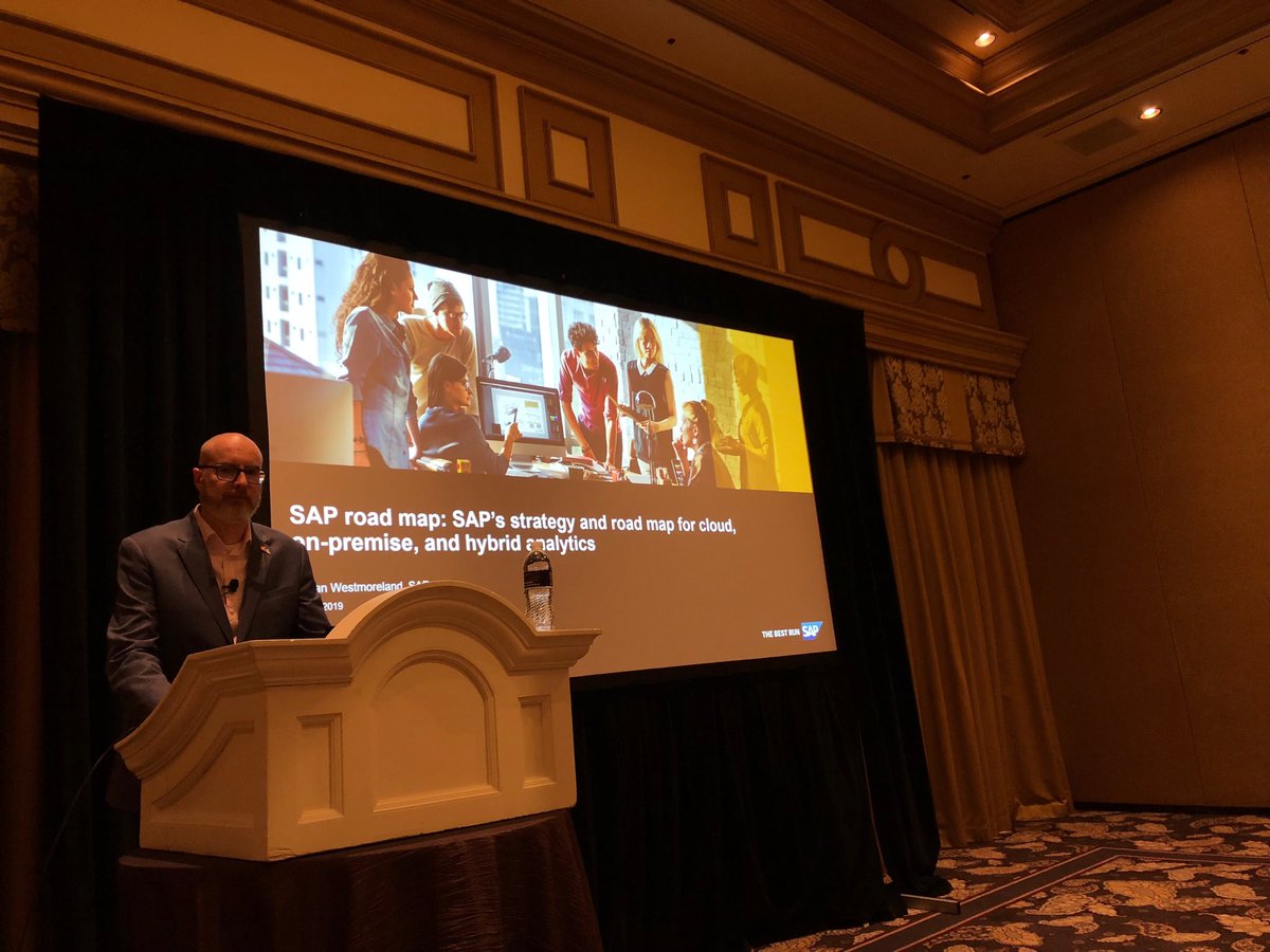 That’s ⁦@ASW_SAP⁩ getting to share some key info around SAP’s Cloud, On-Prem and Hybrid Analytics #BIHANA2019 ⁦<a href="/SAPinsider/">SAPinsider</a>⁩ ⁦<a href="/SAPAnalytics/">SAP Analytics</a>⁩ ⁦@360suite⁩ ⁦<a href="/ASUG_BI/">ASUG_BI</a>⁩