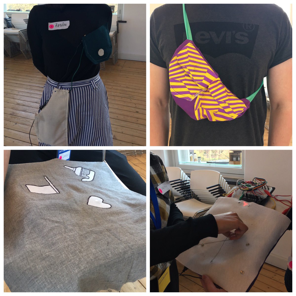 RTD_Conference's tweet image. We wrap up the #etextile playground workshop with some very nice prototypes that explore the relation between e-textiles and #Wellbeing. Thanks to @SaraNevay and @designmeworld