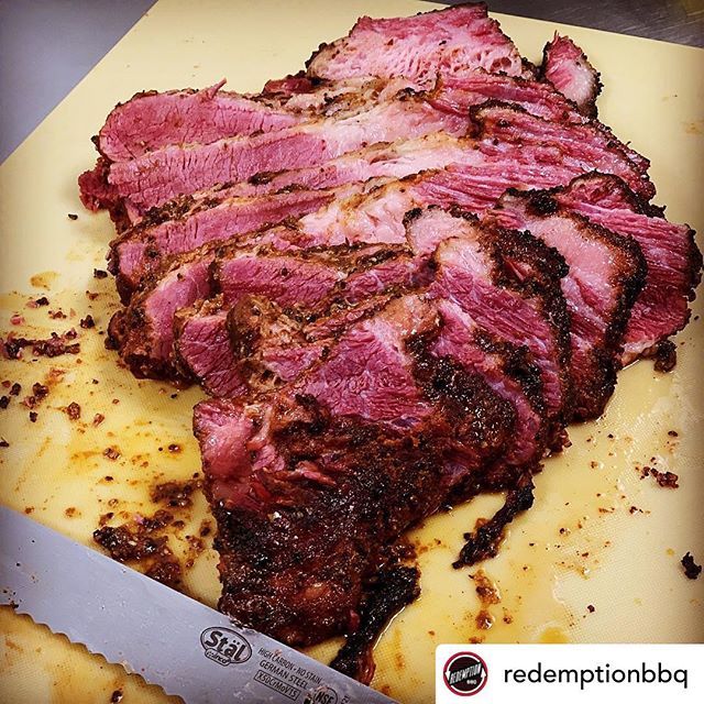 reposted from <a href="/redemptionbbq/">Redemption BBQ</a> My first attempt at pastrami wasn’t perfect, but it wasn’t bad. A good place to start. ift.tt/2TdBawl