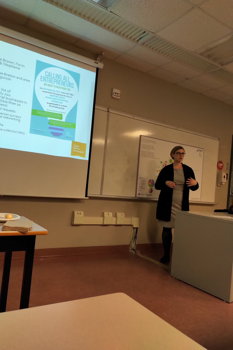 At the Entrepreneurship Ecosystem session. Dr Stephanie Gilbert presenting on the research project with 72 local entrepreneurs