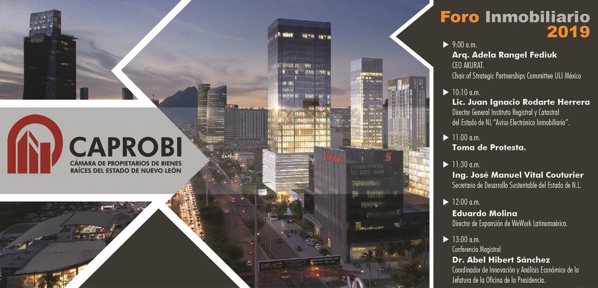 GP_Desarrollos's tweet photo. Mañana tendremos el gusto de asistir al #ForoInmobiliario 2019 organizado por la #CAPROBI de Nuevo León. #realestate #businessNL https://t.co/LMFvSsbb42