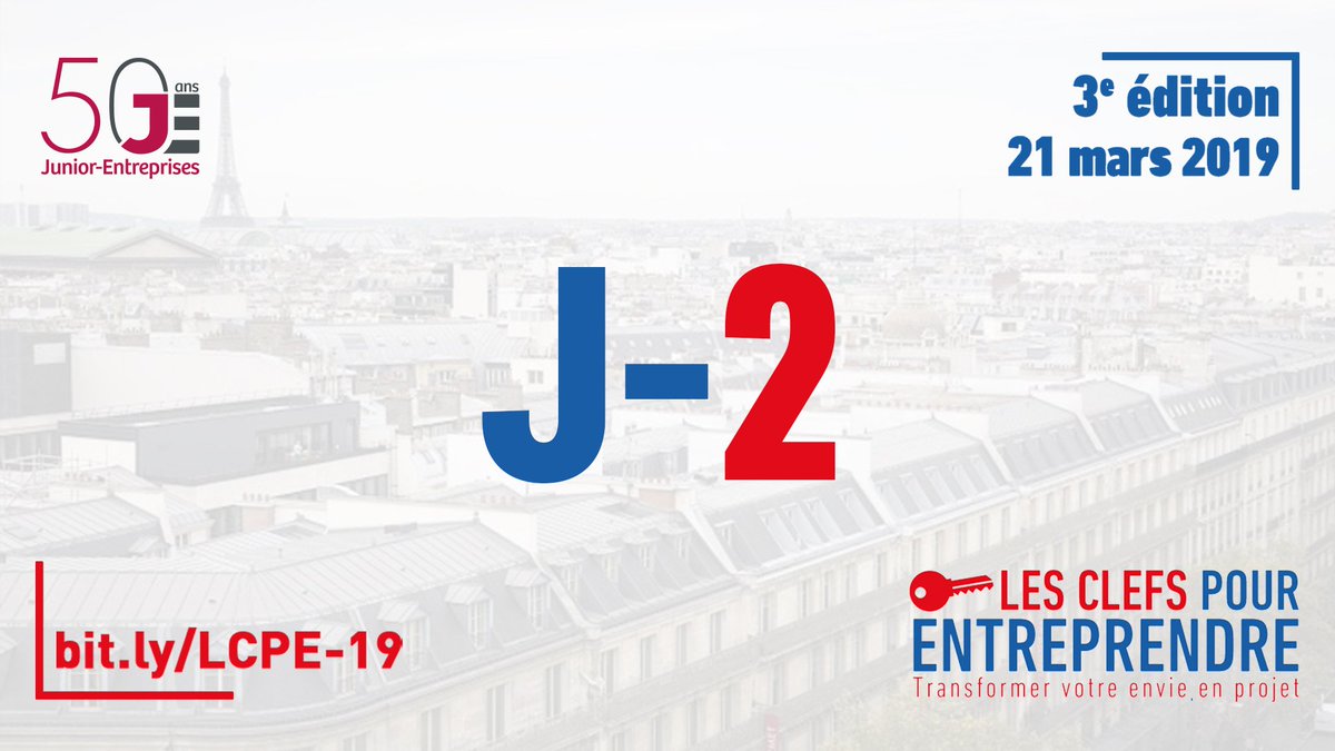 Dans 2 jours, dans 12 villes en France, des centaines d'entrepreneurs se réuniront autour du réseau des #JuniorEntreprises pour un évènement dédié à l'entrepreneuriat !

Entre ateliers, formations et coaching, venez découvrir les Clefs pour Entreprendre !

bit.ly/LCPE-19