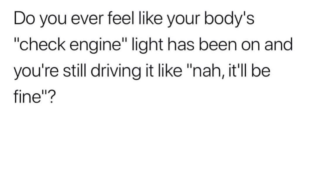 Mikecanolol's tweet photo. I know my car...I know my body...I think I'm dying #GottaCoupleMilesLeft #IllBeOkay #IThink #MikeCanoLoL #Laughs #Comedy #Comedian #Haha #Funny #LOL #Hilarious #Meme #Tag #Lmfao https://t.co/9e9B9yTJ7i