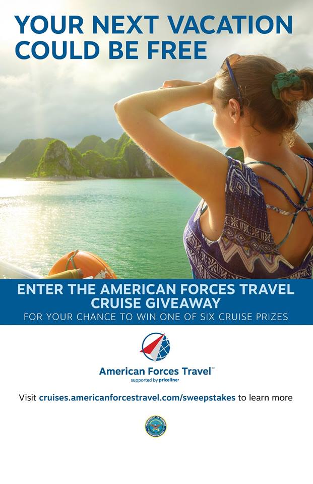 MyAirForceLife's tweet photo. This giveaway is open March 1 to March 31 and is available to all active duty military, retired military, and eligible family members. Visit https://t.co/NpgB8AEonC for more information! #TravelTuesday #MilitaryTravel #IssaGiveaway  #Cruisin #AmericanForcesTravel #DoItToday https://t.co/9kyakZoSYc