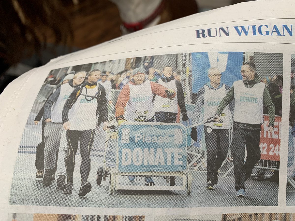 Wiganphysio's tweet photo. Loving the pictures of us in the papers today ! #wiganobserver we make a great team #runwiganfestival #FORME - thank you all those who donated for their massage - we raised ยฃ400 ! See you in Sept for the #wigan10k https://t.co/P0SxdalR0w