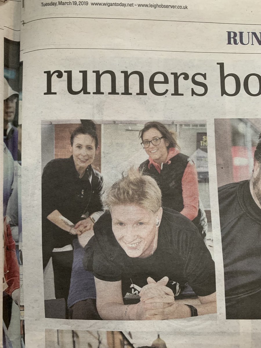 Wiganphysio's tweet photo. Loving the pictures of us in the papers today ! #wiganobserver we make a great team #runwiganfestival #FORME - thank you all those who donated for their massage - we raised ยฃ400 ! See you in Sept for the #wigan10k https://t.co/P0SxdalR0w