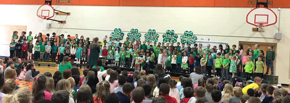 Taking a trip to Ireland with these first graders. All things green are with them as they share Irish songs with our school.
