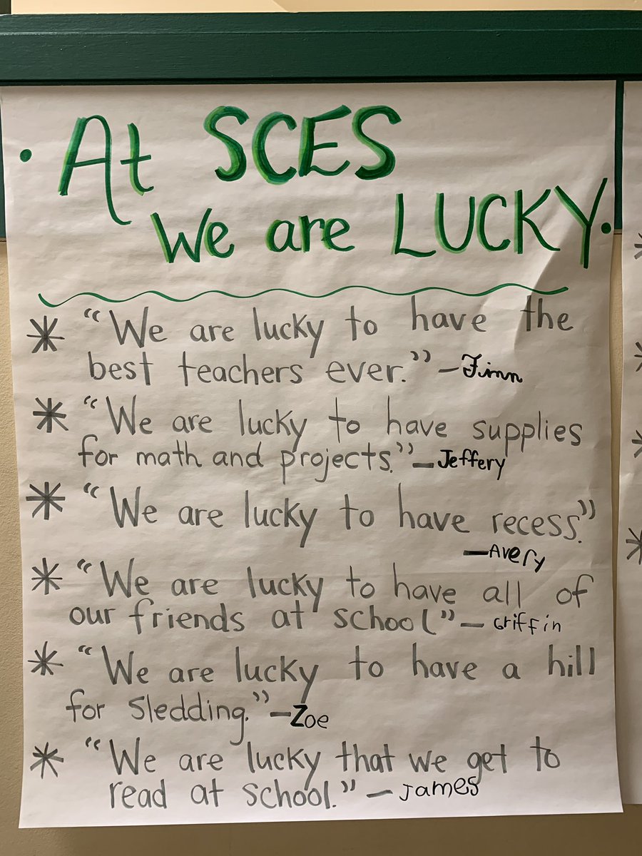 SkarinJo's tweet photo. 2nd grade writers feeling lucky to be at SCES! #SunapeeCentral https://t.co/yo41zhL3gl