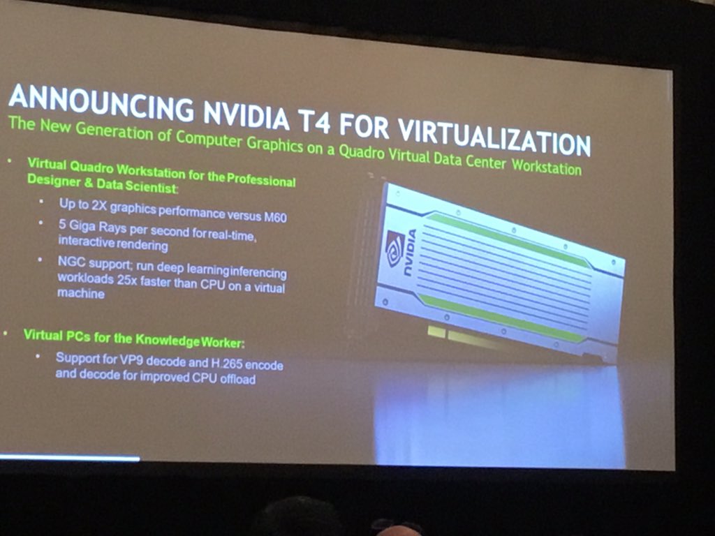wonder_nerd's tweet photo. Using the @nvidia #T4 for virtualization. #S9815 #GTC https://t.co/AeVHDZLnB2