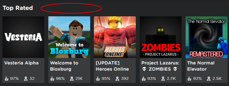Amaze On Twitter Roblox Got Rid Of The 3 Options For Top Rated