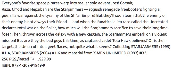 dano_cosmic's tweet photo. #Marvel June 2019 Solicitations
✨
#Starjammers TPB
✨
#WarrenEllis #KevinJAnderson #JohnOstrander #CarlosPacheco #AleGarza #JorgeLucas #IanGibson
✨
#Corsair #Chod #Creee #Hepzibah #RazaLongknife #XMen
✨
#MarvelCosmic https://t.co/fxauE5dq5f