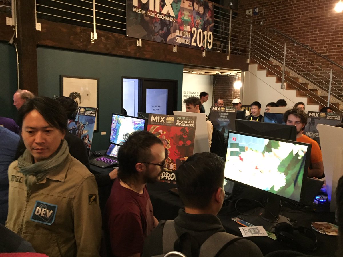 QuebecLA's tweet photo. Part 1 - Five Quebec studios show off their games at the media indie exchange in San Francisco. We are diving in the gaming world! w/ @BreakingWallsVR , @papercultgames, @TripleScale Games, @SpearheadMtl & @trebuchetvr Studios #QuebecTalents #IndieGames #QuebecVR #QuebecTech https://t.co/WeAlSvYUtq