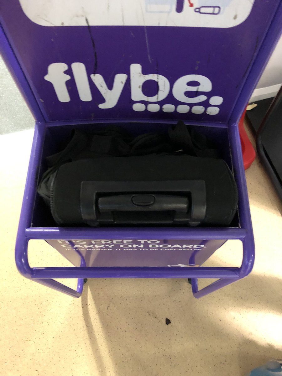 rowsT27's tweet photo. @flybe - lost for words... Flight from Gatwick to Newquay - cancelled, after having to wait 3hrs with no communication. Now being told to pay £40 to take bag back from Newquay after it being fine at Gatwick, ‘apparently’ bag is ‘too big’ and plane is ‘too full’? Train next time. https://t.co/n85vGGTNiZ
