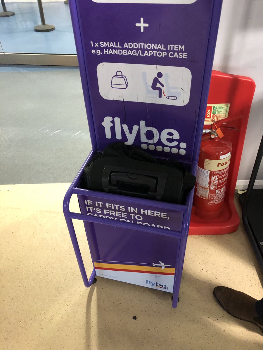 rowsT27's tweet photo. @flybe - lost for words... Flight from Gatwick to Newquay - cancelled, after having to wait 3hrs with no communication. Now being told to pay £40 to take bag back from Newquay after it being fine at Gatwick, ‘apparently’ bag is ‘too big’ and plane is ‘too full’? Train next time. https://t.co/n85vGGTNiZ