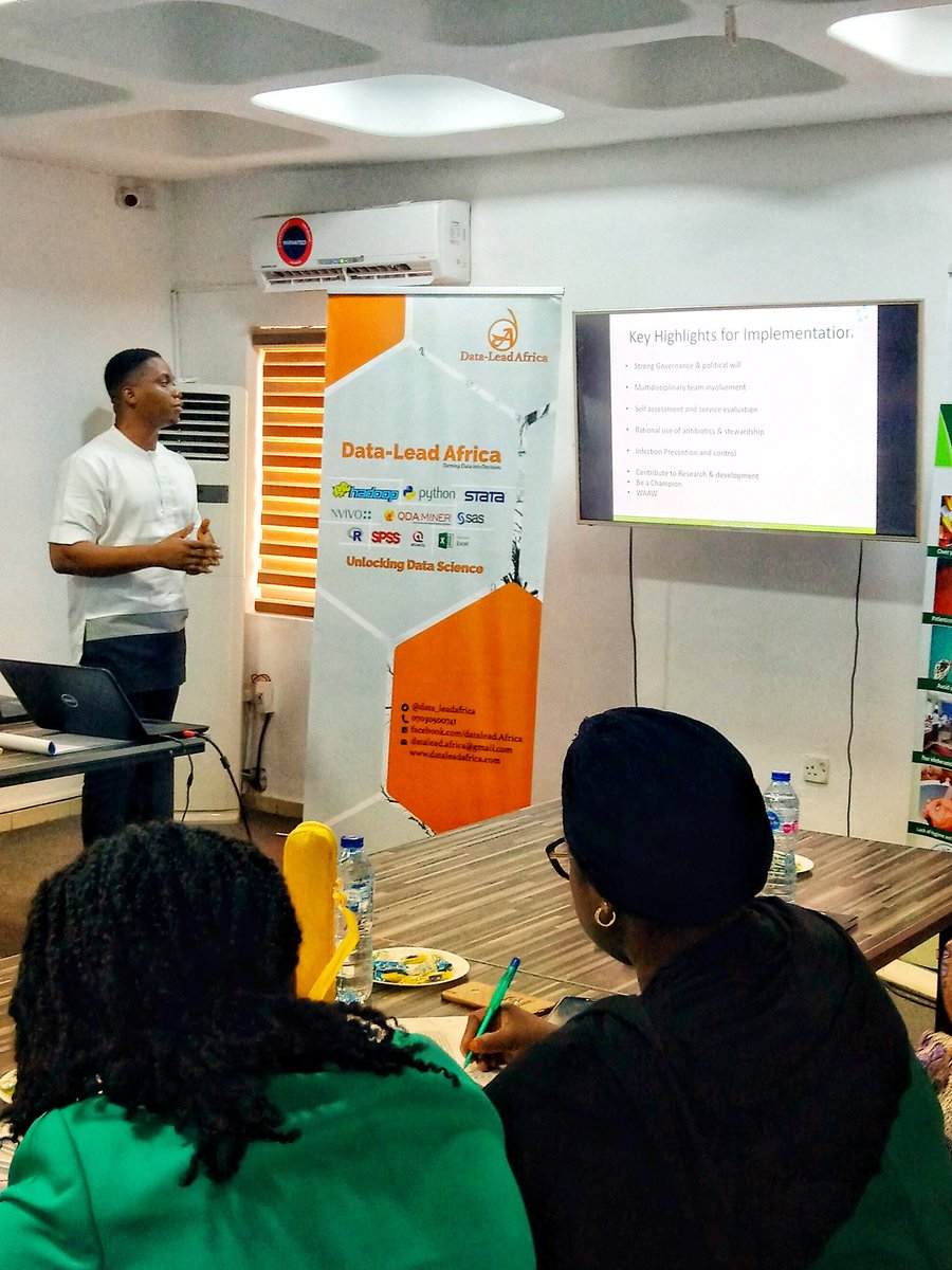 Ducit_Blue's tweet photo. @omo_lov facilitating a session on global initiatives in the fight against #AMR. Emphasizing key activities for tailor-made implementation at national and facility levels, including available opportunities to contribute further to research & development in the area.
#AMRactionNG https://t.co/26jLnweS6q