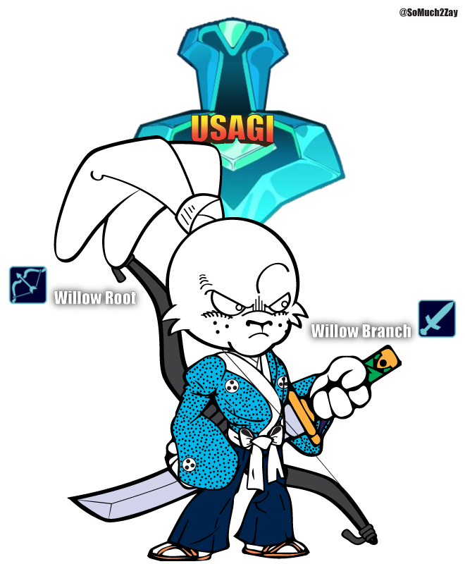 IMustZay's tweet photo. Can't forget about Miyamoto Usagi (Koji skin concept)!
The bow is from @usagiguy's website: https://t.co/c5uRZpqtOU. Kept the same naming convention as his Katana's.
#Brawlhalla #BrawlhallaArt #Drawhalla #UsagiYojimbo #TMNT
@kevineastman86 https://t.co/BNDIym0IO4