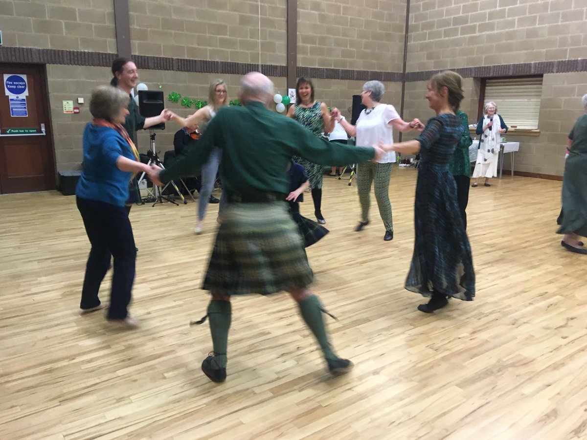 RSCDSBelfast's tweet photo. Fun fitness and friendship at the annual St Patrick's ceilidh, hosted by Castlereagh class, and with music from the Alastair Scott Ceilidh Band.  #FunFitnessFriendship #DanceScottish https://t.co/3wQ4QPEZYG
