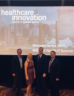#HCISummit kicked off this morning where Angie Bass, MHC President & CEO, served as a panelists for The Future of Healthcare Data Exchange panel discussion, alongside Doug Dietzman, @GLHC_HIE CEO , Keith Kelley, @IndianaHIE COO , and Dan Paoletti, @CliniSync CEO.
