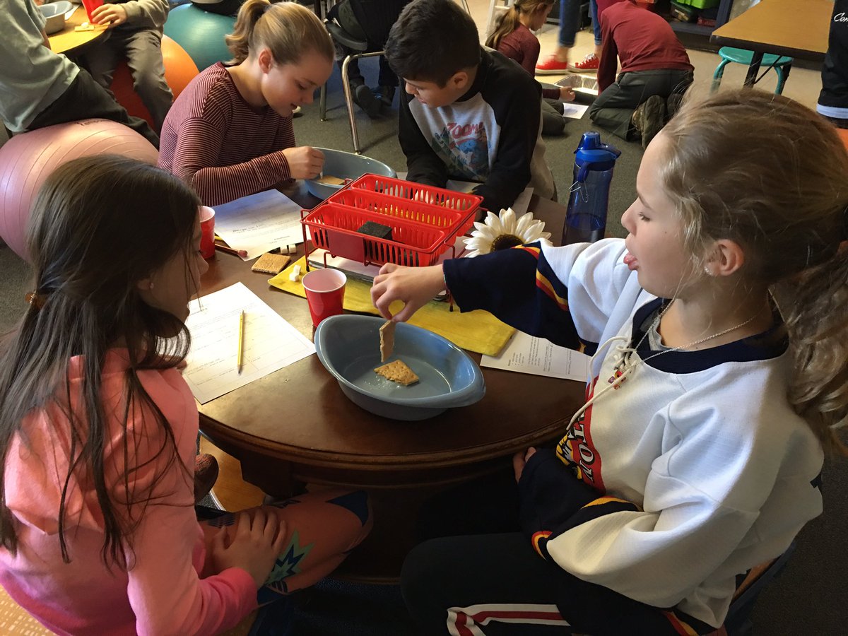 MBSCarneyCrew's tweet photo. Exploring how land is affected by water using graham crackers, sugar cubes and water drops! @CSDCommunity @mbsosprey https://t.co/cH3ZpJyGuQ