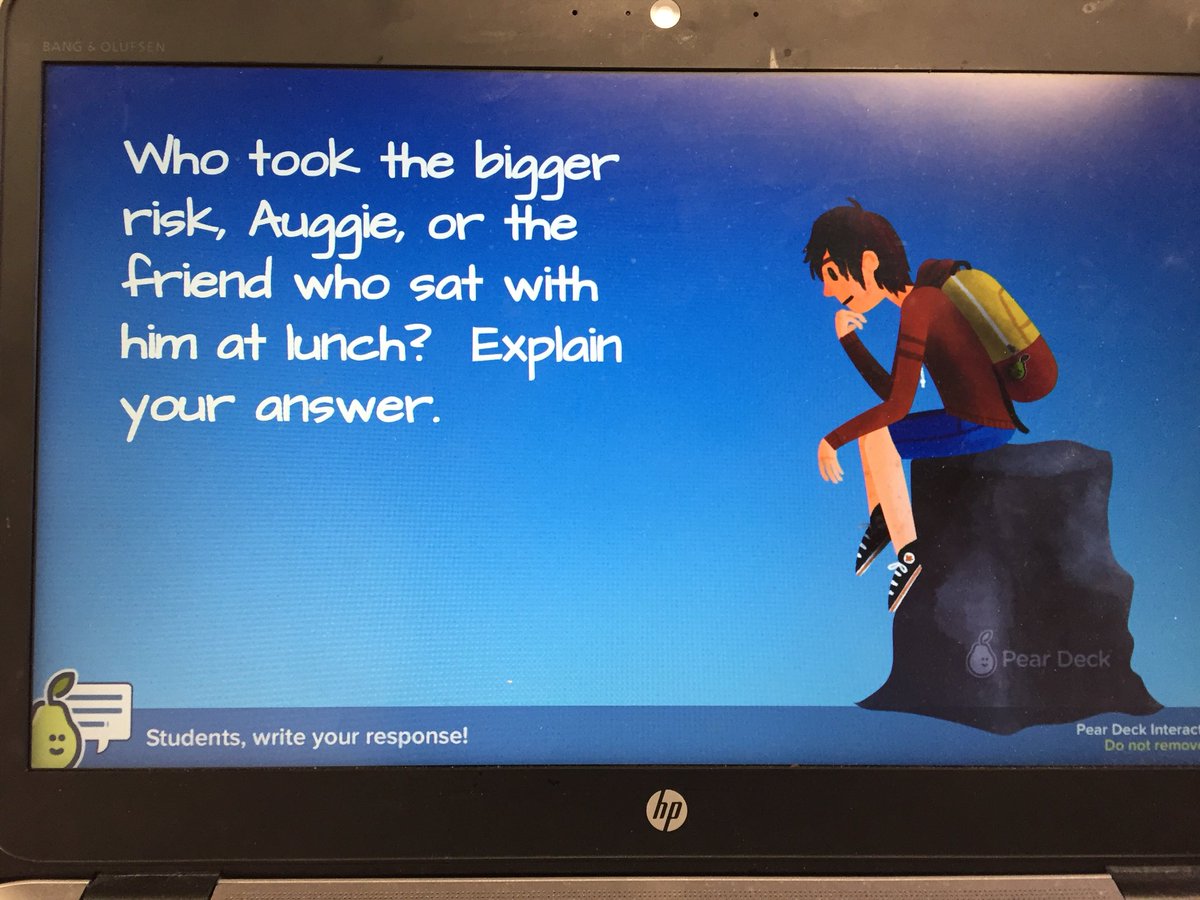 juliascalz96's tweet photo. Thanks @wattsupmccarty for working with me to teach SEL at higher levels using the “Wonder” movie trailer and @PearDeck ! #iplearns @mustangpride204 @iagc_gifted https://t.co/7QiRNExBsd