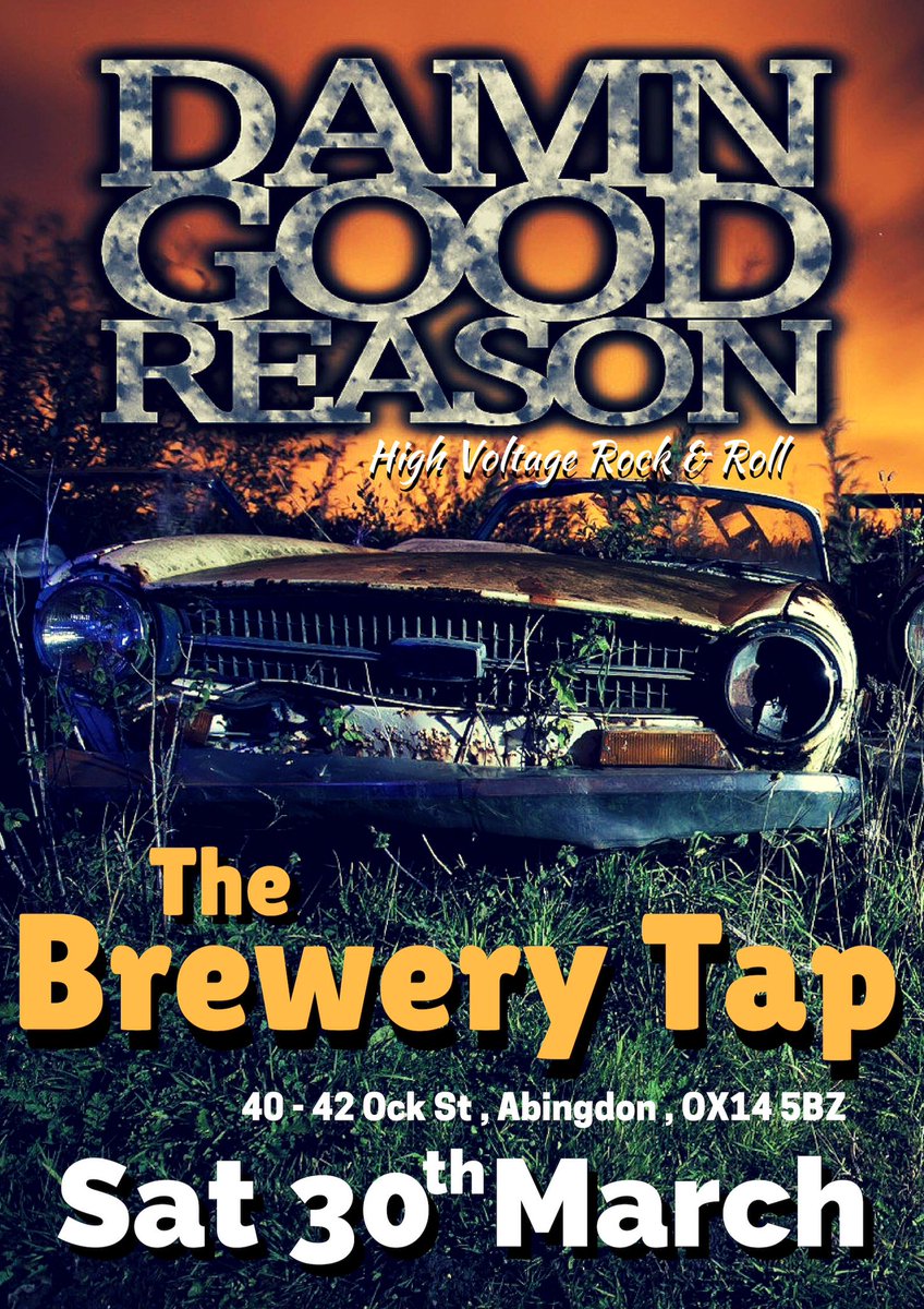 DamnGoodReason's tweet image. High voltage r’n’r time, Abingdon! Always a great nite at the ‘Tap, see ya there... DGR x