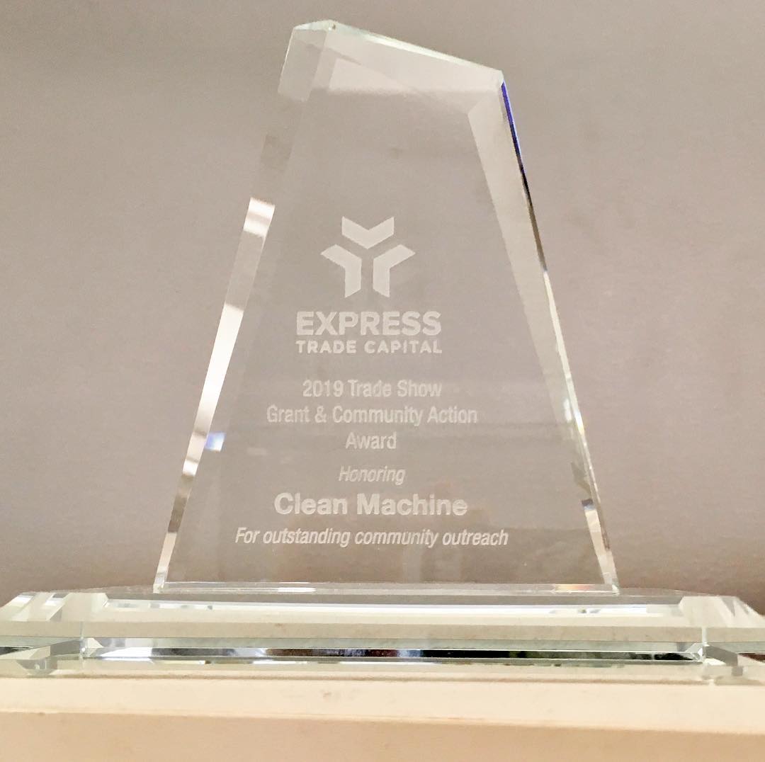 express_trade's tweet photo. ETC is proud to announce the winner of our first annual Trade Show Grant and Community Action Award, Clean Machine @gpalmercm!!

#communityaction #etcaward #tradeshowgrant #wholesale https://t.co/CqftNWW9gH