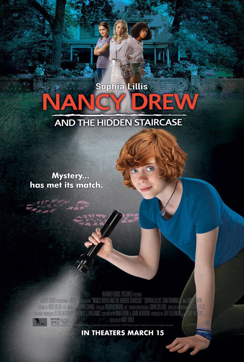 JustinSobieski's tweet photo. I went to see #NancyDrewandtheHiddenStaircase on March 19, 2019 and it was wonderful & fascinating and I liked the film and I enjoyed the film. #Mystery #NancyDrew #SophiaLillis #SamTrammell #LindaLavin #ZoeRenee #MackenzieGraham #KattShea #EllenDeGeneres #WarnerBrosPictures 🔍 https://t.co/PuFkAazMDN