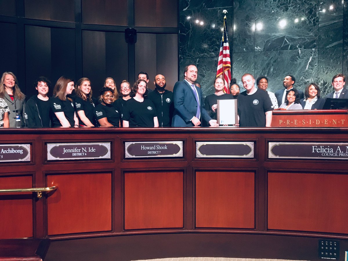 YVAmeriCorps's tweet photo. @youthvillages @AmeriCorps had the BEST day in Atlanta yesterday!  Thank you, @Dustin4Atlanta, @FeliciaAMoore, and @atlcouncil for the Proclamation in recognition of our service to the @CityofAtlanta and @NationalService Recognition Day (April 2).  #NationalServiceWorks https://t.co/JqfiudY50r
