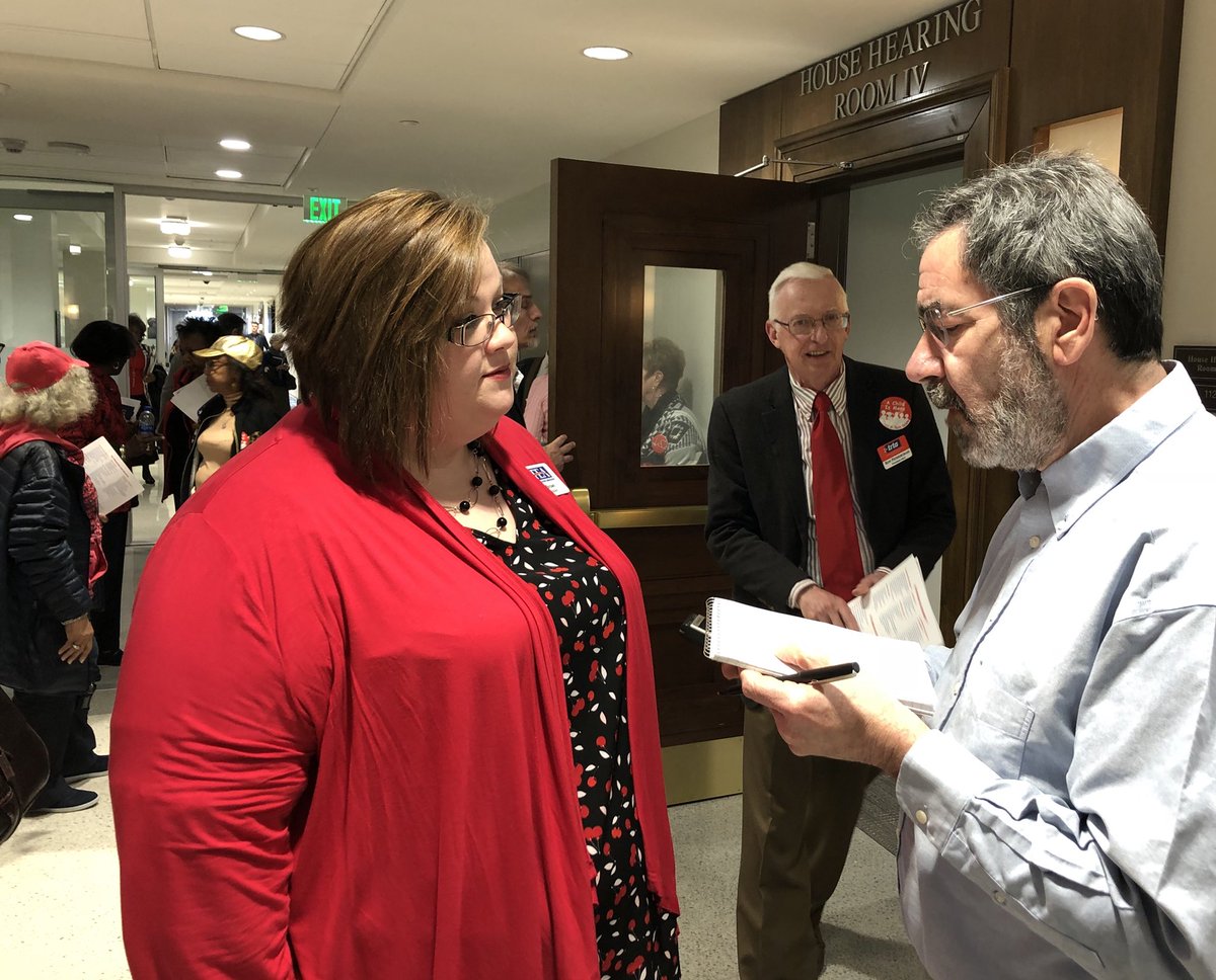 TEA_teachers's tweet photo. βSelling the ESA proposal as a way to save our poor children is completely disingenuous.β β TEA President Beth Brown speaking with reporters following an ed. subcommittee meeting. #TN2020Vision #RedforEd #TEAcivication #NOvouchers https://t.co/2RpNtLIXam