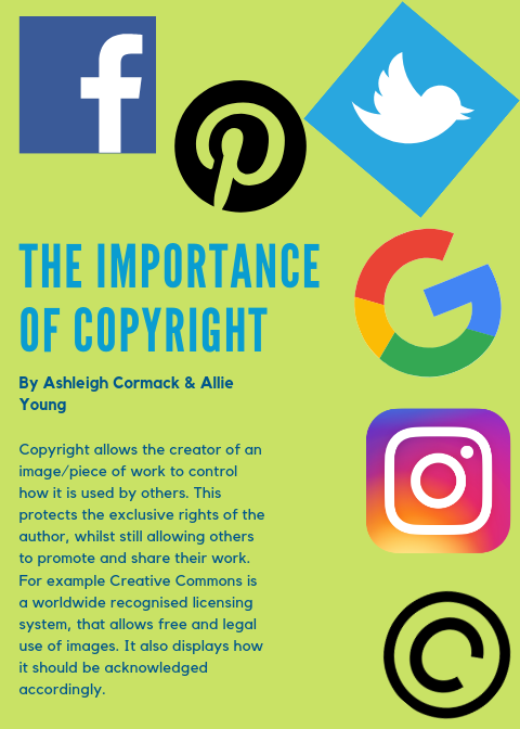 AshleighCormac1's tweet photo. Here's our take on the importance of copyright @alliieyoung @MifrahAtDeakin #ALM101 #IMadeSomeMedia https://t.co/tdb7KmzjZx