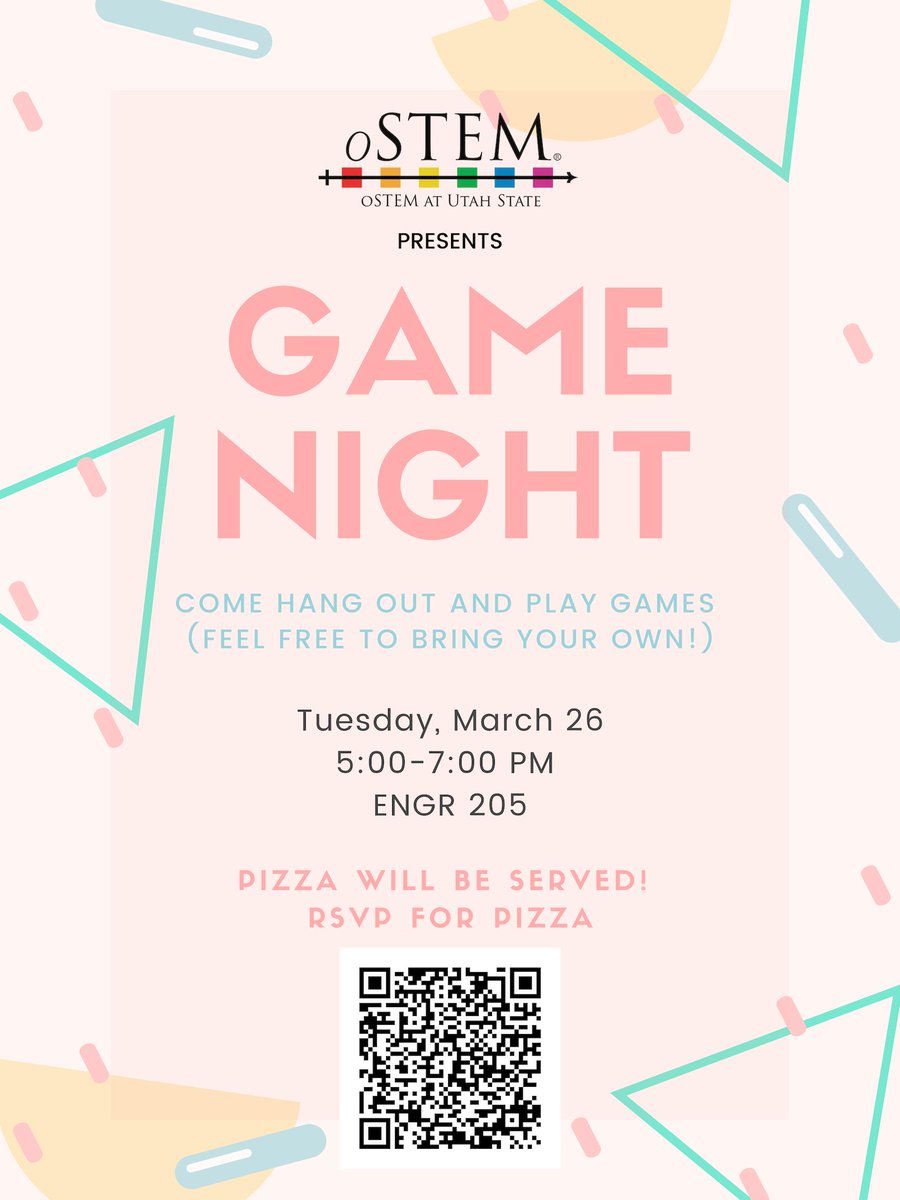 UToSTEM's tweet photo. Join us for a fabulous Game Night on Tuesday, March 26 from 5-7pm in ENGR 205. RSVP for Pizza! https://t.co/vxPvbWxraw https://t.co/3vBdZbJFkg