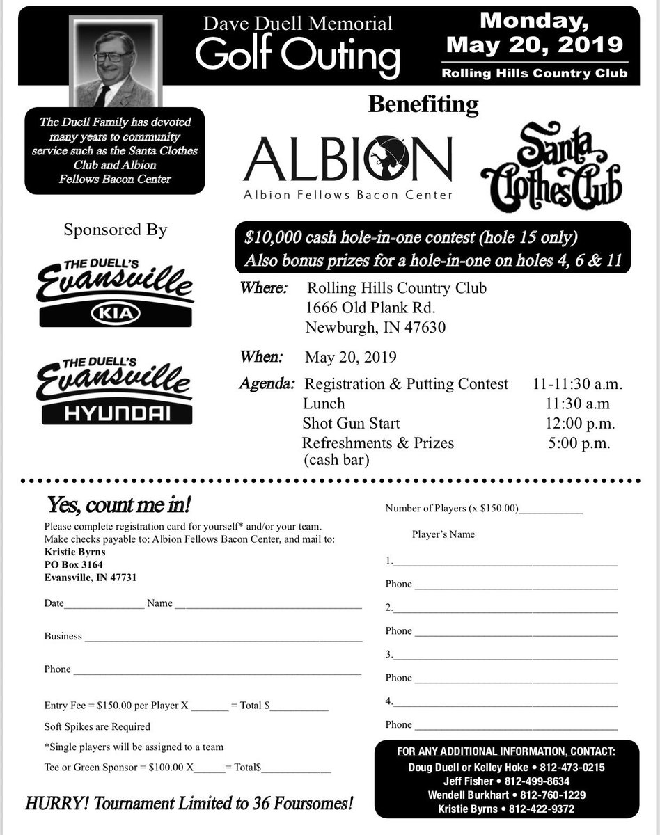 Our annual golf outing with <a href="/AlbionCenter/">Albion Fellows Bacon Center</a>  Will be May 20 if interested and need a PDF email khoke@santaclothesclub.org