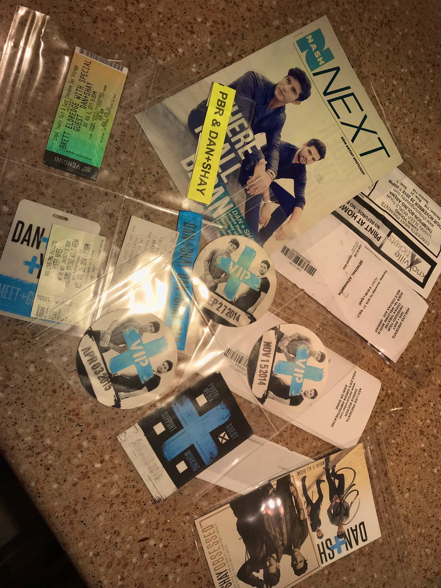 hnschuck's tweet photo. Putting ticket stubs together &amp; came across all of my @DanAndShay items 😃12 concerts in 4 different states &amp; so many amazing memories! Couldn’t be more proud of have far they have come over the past 5 years...time to scalp tickets &amp; road trip to a date on this headlining tour!❤️ https://t.co/JCsPe7JeBz