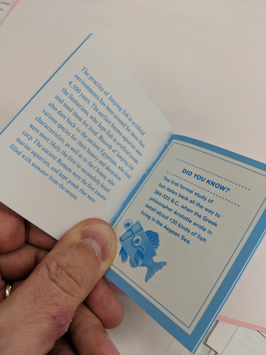 FaunaFigures's tweet photo. This #Toyfishtuesday also comes with a little book.
Doesn't look like much.
But #fish books are always good.
There's even interesting information. Let's us know that the #aquarium hobby has been around in some form for a while.
2/ https://t.co/vT4mToRakp