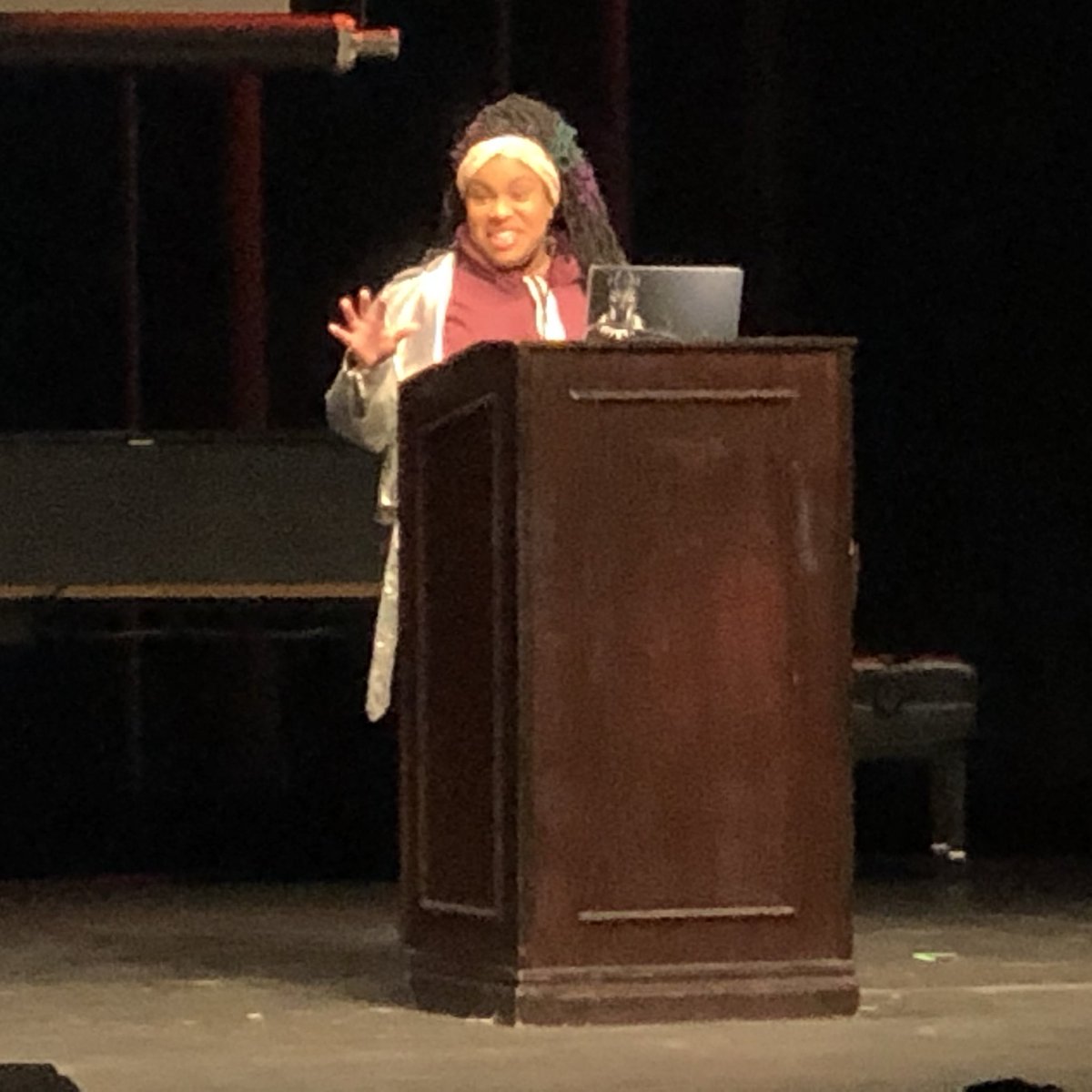 CharMeckSchools's tweet photo. Truly enjoying the amazing #CommunityRead2019 talk and discussion with @AngieCThomas, author of @TheHateUGive at @cpcc's Halton Theater. Reply with your thoughts on the book and her words tonight, if you're here.
Care.
Listen up.
Find your activism.
There is power in empathy. https://t.co/oApkyYfDkB